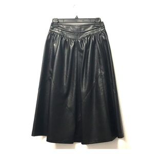 Zara Pleather Midi Flounce Skirt
